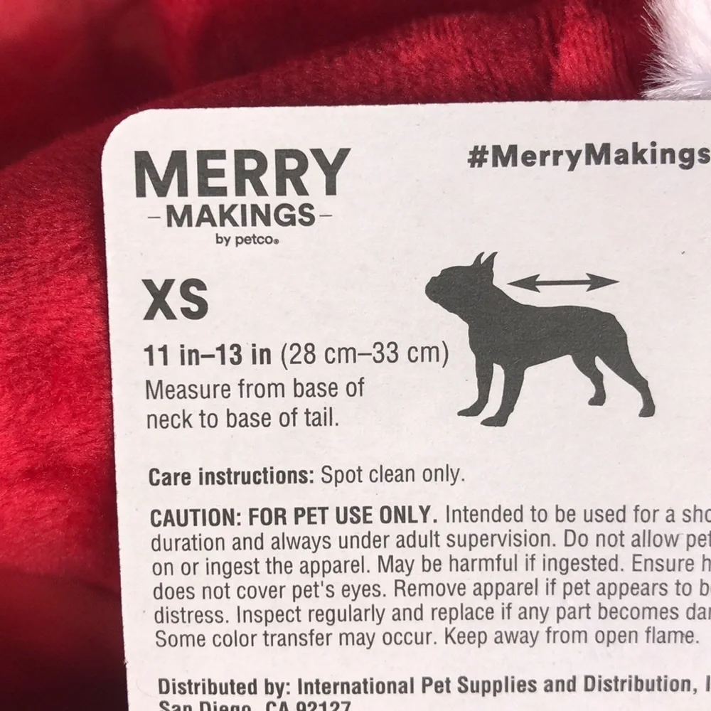 NWT 2 piece Santa Dog Suit XS
